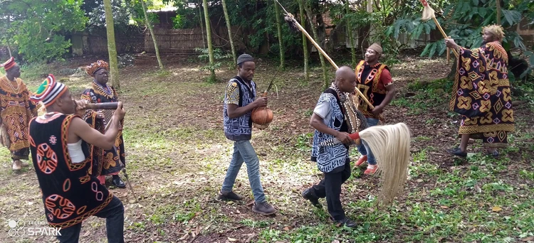 Fon entering ceremonial ground